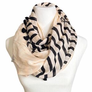 J. Crew Black and Cream Infinity Scarf